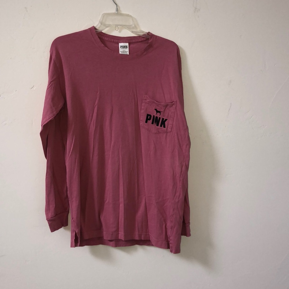 pink long sleeve shirt